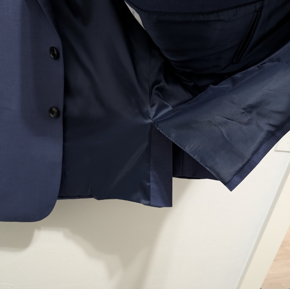 ‼️SOLD‼️ 100% Wool Calvin Klein Men's Blue Suit Formal Slim Fit 42S, 34X30 - Picture 10 of 11